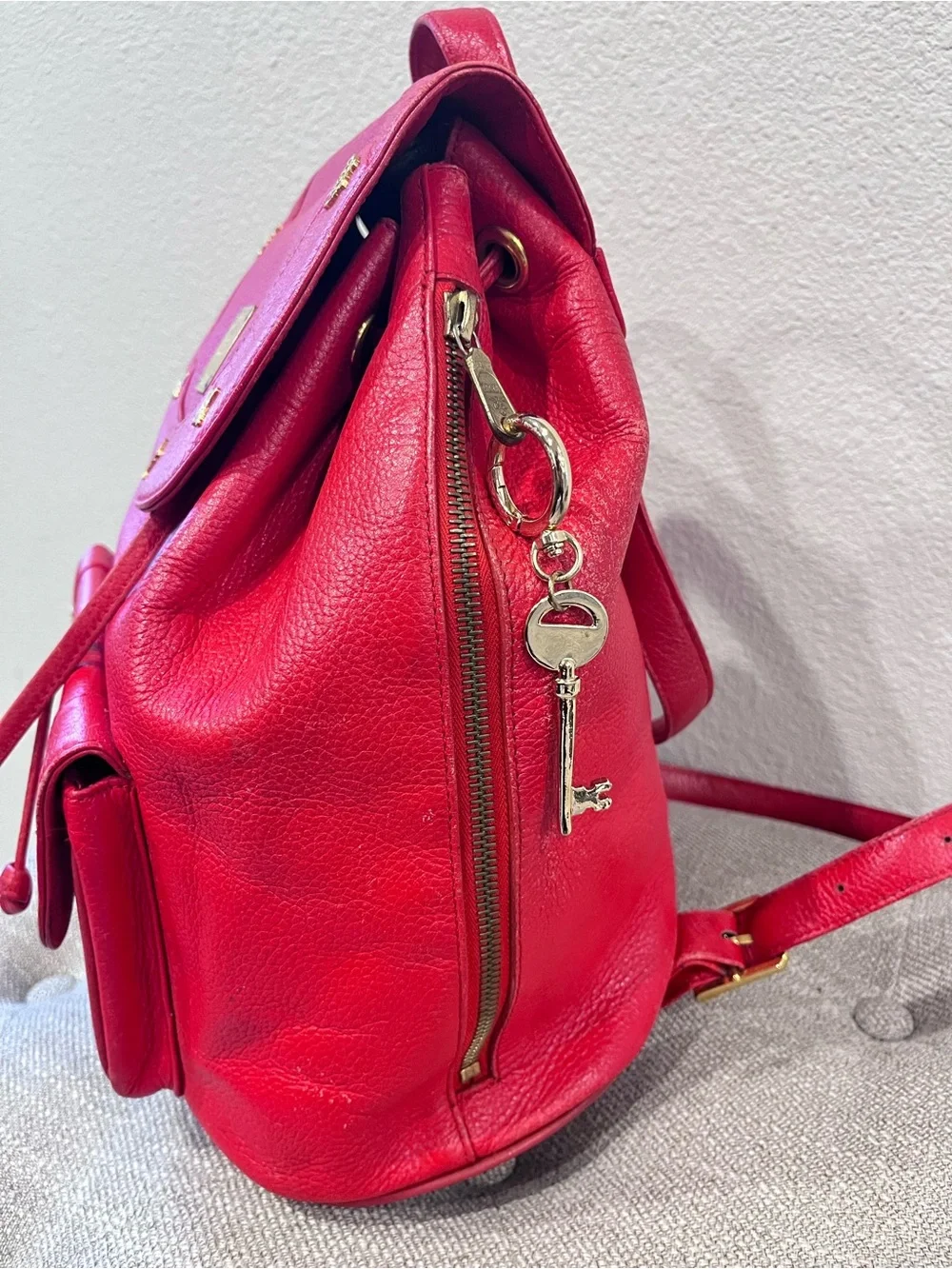 MCM Vintage Pebbled Leather Backpack.